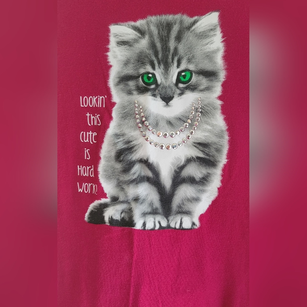 EUC Faded Glory Kitty Top
